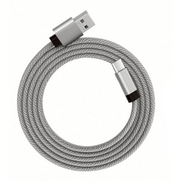 Magtame USB-A-Type-C 圓線款 磁性快收納充電傳輸線  1.5m  銀色  1條