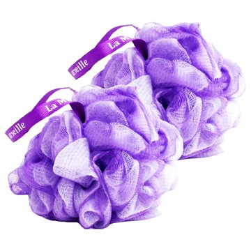 法國馬賽皂之家 雙色沐浴球 三層網布 起泡效果佳 材質輕柔可溫和去角質  薰衣草紫  1入  2個