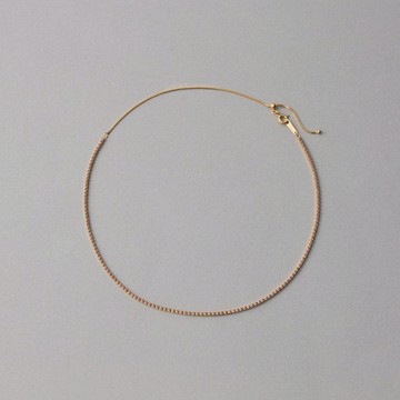 【ete】[Line Stone] 線形光環寶石頸圈項鍊(B：金色)