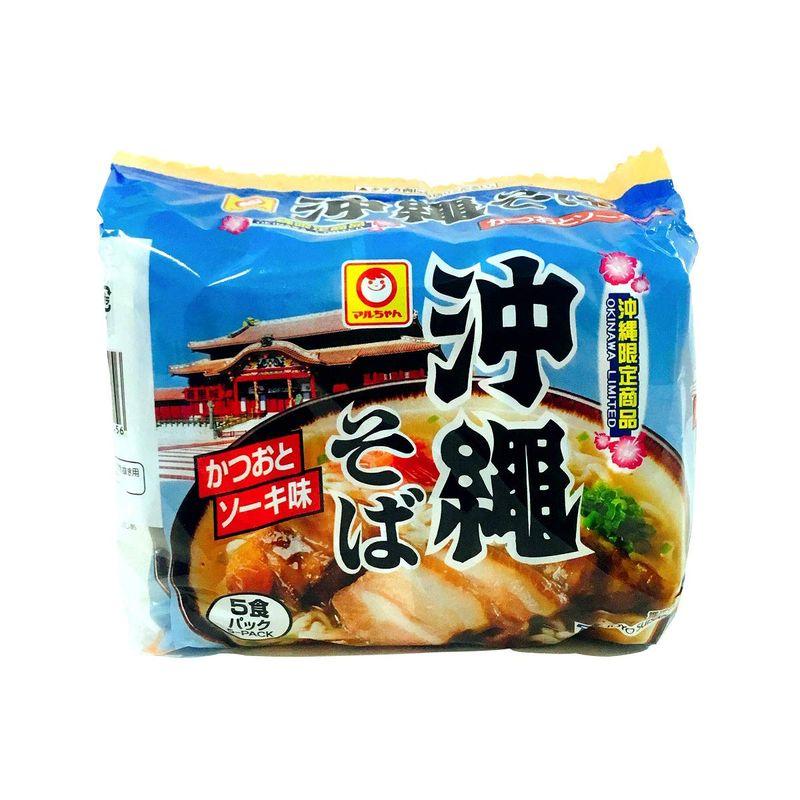 東洋水産 マルちゃん 沖縄そば 袋麺 かつおとソーキ味 1ケース (5食×6パック) 沖縄限定