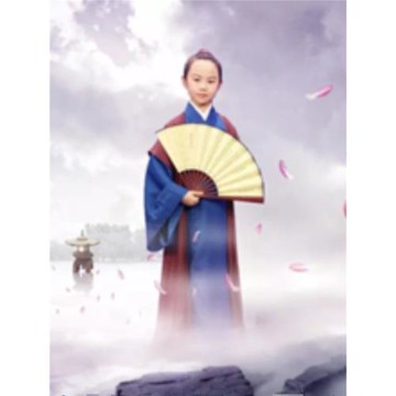 兒童古裝女古箏演出服小戲骨白蛇傳女童白娘子兒童漢服 白素貞