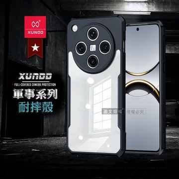 【XUNDD 訊迪】軍事防摔 OPPO Find X8 鏡頭全包覆 清透保護殼 手機殼(夜幕黑)