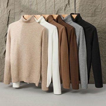 個性高領毛衣男士 冬季保暖高質感內搭針織衫男 寬鬆慵懶風毛線外穿