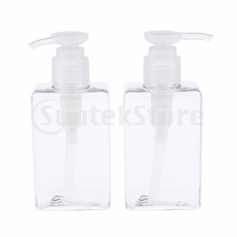 2個150mL空ペットシャンプーコンディショナーポンプボトル容器半
