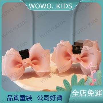 💖熱銷免運💖甜美顯白前額劉海小號抓夾兒童僊美雙麵蝴蝶結髮夾可愛公主頭對夾 女童頭飾 兒童髮夾 PX5I