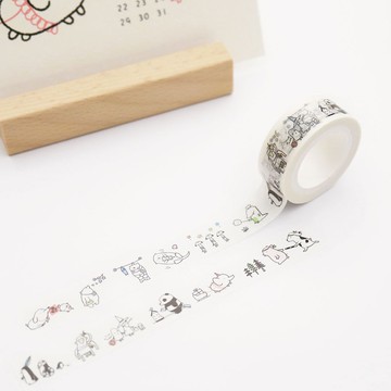 我們只是森林裡的動物_15mm紙膠帶 / 豬年桌月曆款