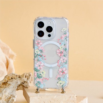 GreenGate聯名哥本哈根之春冰川抗黃防摔MagSafe iPhone繩掛手機