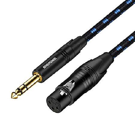 DREMAKE XLR 6.35mm 4インチ マイクケーブル 6.35mm 4インチ TRSオスから3ピンXLRメス 25フィート XLRからTRS クォーターインチ バランスインターコネクト