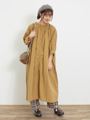 多種圖案荷葉領摺邊排釦連身洋裝(FB43L0H1280) - Samansa Mos2