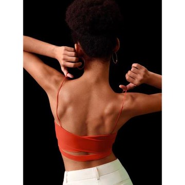 歐美運動文胸健身背心女交叉美背裸感高彈速干瑜伽 跑步吊帶bra