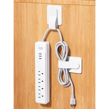 插排固定器理線器墻壁上桌下插座充電線收納神器魔術扎帶束線卡扣