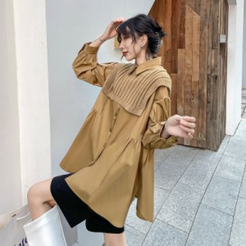 トップス レディース シャツ ツーピース ニット ショート ベスト 長袖 モード系 個性的 不規則 春秋冬 韓国ファッション 通販 Lineポイント最大1 0 Get Lineショッピング