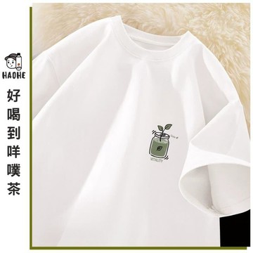 純棉情侶款短袖T恤 韓系寬鬆上衣 趣味圖案短袖 寬版顯瘦版型 大學生潮流穿搭 復古風格 大碼短袖 日常休閒百搭