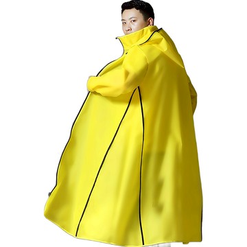 捷華 加長三拉鍊雨衣 環保EVA材質  黃色  XL