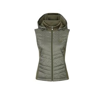 FILA GOLF 防潑水女鋪棉連帽背心(帽可拆)-褐色 5VEZ-6018-OV