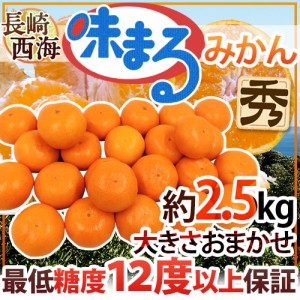 長崎 西海 ”味まるみかん” 秀品 約2.5kg 大きさおまかせ 最低糖度12度保証 送料無料