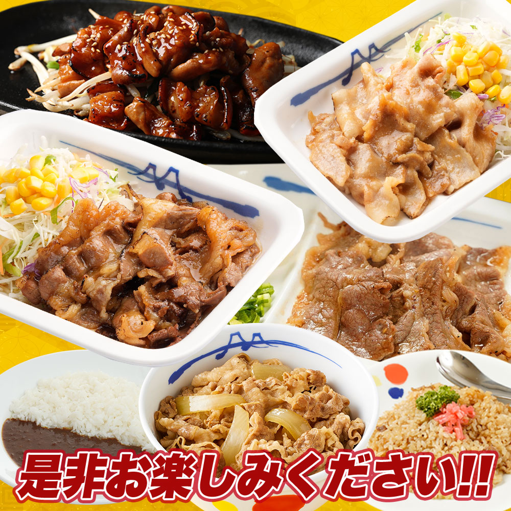 牛丼 牛丼の具 松屋焼肉オールスター×プレミアム牛めし×オリジナルカレー30食セット 送料無料 肉