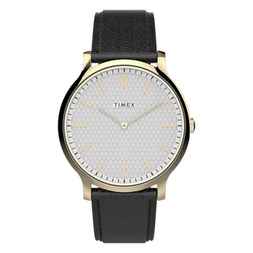 TIMEX 天美時 風格系列 時尚手錶-銀白x金x黑/40mm