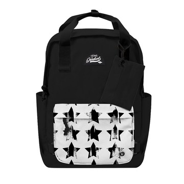 Grinstant混搭可拆組式15.6吋後背包 - 黑白系列 (黑色配星星)