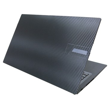 【Ezstick】ASUS 17X M3704 M3704YA 黑色卡夢紋機身貼 (上蓋+鍵盤週圍+底部貼)