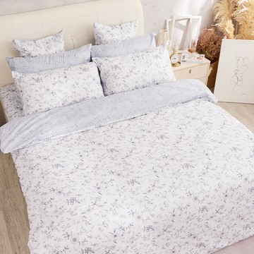 戀家小舖 40支精梳棉 雙人床包兩用被套組  床包152 x 188 x 高30cm + 被套182 x 212cm + 枕套45 x 75cm  芙朵拉  被套 + 床罩 + 枕套組