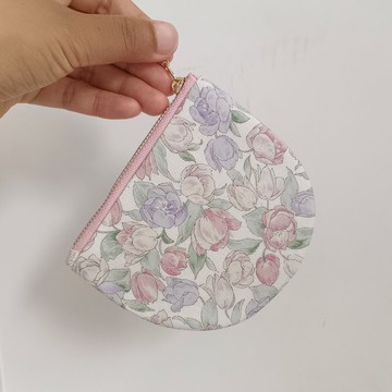 現貨~半圓零錢包 / 收納包 / 粉色鬱金香