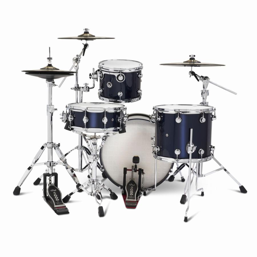 [アコースティック／電子兼用ドラム] DW DWe 4-Piece Complete Bundle Kit Midnight Blue Metallic Lacquer コンバーティブルドラム 電子ドラム