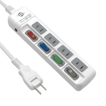 WeiTien 威電 4開4插座2P延長線 2.7m 125VAC 15A MAX 1650W  白色  1條