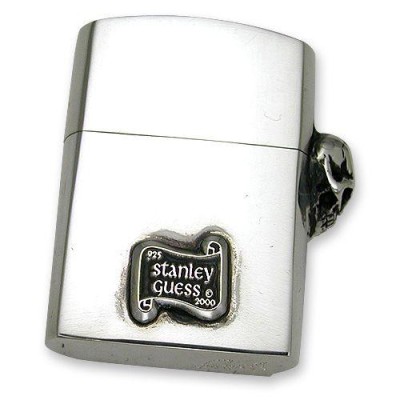 STANLEY GUESS(スタンリーゲス)：1 Piece Shell Inlaid Zippo/Skull