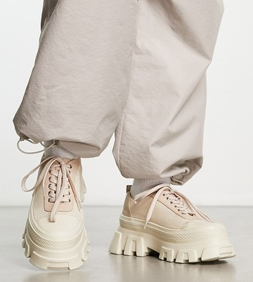 Public Desire Man Krypto chunky lace up shoes in neutral beige