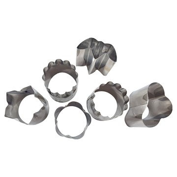 日本 QueenRose 18-8 不鏽鋼蔬果菜模 Set 6個 - 蔬菜造型餅乾模具  高5.5 x 直徑4cm  1組