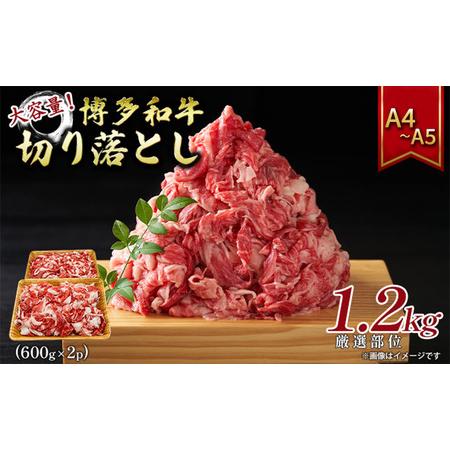 ふるさと納税 博多和牛 大容量 切り落とし 1.2kg（600g×2p）1200g A4〜A5 配送不可：離島 福岡県朝倉市