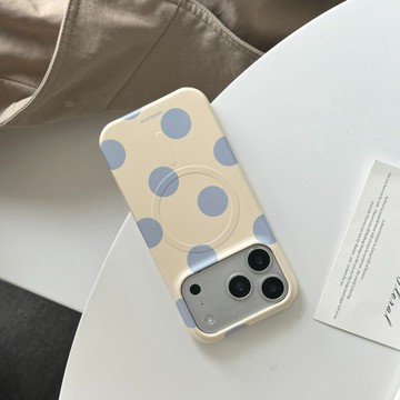 韓系奶黃色波點磁吸殼 iphone17promax手機殼16 15Pro 保護套 蘋果保護殼 當季新款