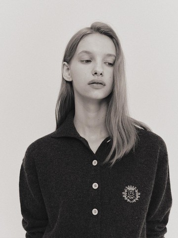 Collared Cardigan (Charcoal)