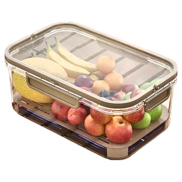 APEX 手提保鮮盒 密封防漏 瀝水隔層 透明可視  1個