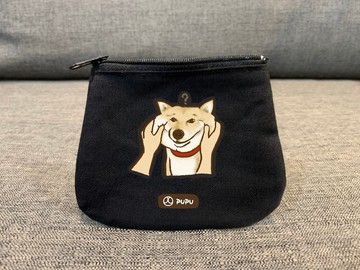 柴犬捏臉--零錢包--台灣製棉麻-拉鍊-鈔票卡片-環保-蒼蠅星球
