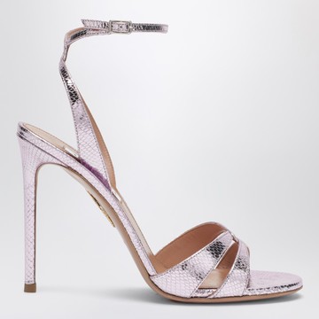You and I sandals in light blue metallic leather