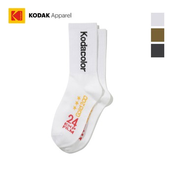 【KODAK Apparel】柯達 Gold200中筒襪 3色(灰 白 褐) KB631006