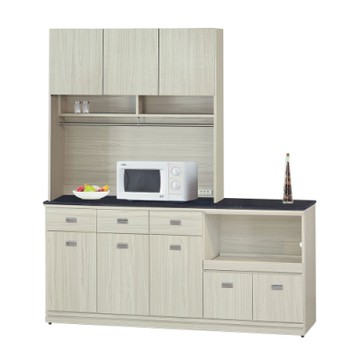 【綠活居】曼谷 現代6尺雲紋石面餐櫃/收納櫃組合(上＋下座)-181x46x198cm免組