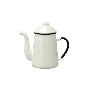 野田琺瑯日本製琺瑯手沖咖啡壺-白色1000ml