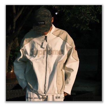 【HAO NICE】帥到不行Supreme x Vanson Leathers x Cordura 皮革刺繡風 復古外套 牛仔外套