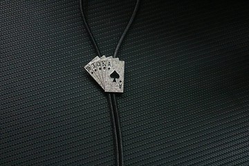 满钻扑克牌保罗领带西部牛仔领带bolotie