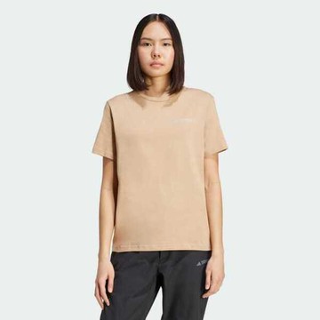 Adidas Mt W Polygene T JI8322 女 T恤 運動上衣 休閒短袖 淺橘 亞版