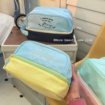免運🔮高顏值旅行化妝包新款大容量化妝品收納袋整理便攜手提洗漱收納包防水收納包 洗漱包 大容量化妝包 化妝袋 分層化妝包