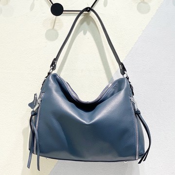 伊卡柔Ikary 時尚真皮大容量托特包女包-1993藍色