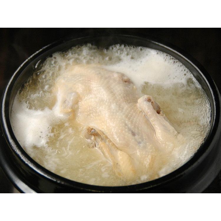 韓国宮廷料理サムゲタンと専用土鍋セット（参鶏湯1kg×2袋・専用土鍋・土鍋のフタ・専用トレイ・鍋つかみ×1個） 常温・クール冷蔵便可　※冷凍商品同梱不可