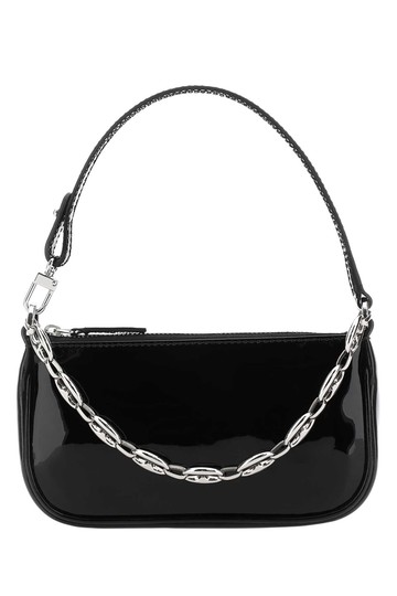 BY FAR Black Leather Mini Rachel Handbag