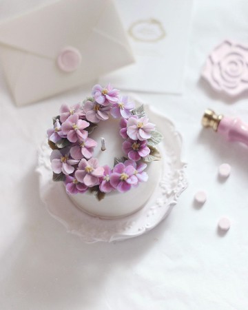 蘋果花卉裱花蠟燭 4吋 台灣新北板橋自取 －不能寄送