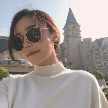 現貨-韓版小圓框女太陽鏡圓臉雙樑抖音眼睛女網紅復古原宿墨鏡女236