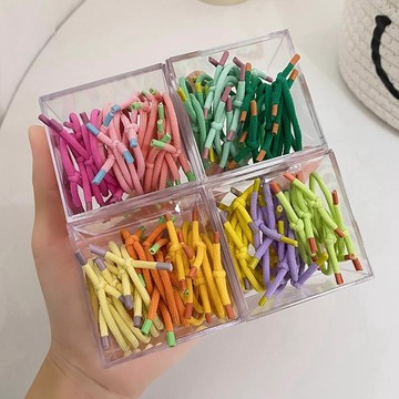 💥臺灣有貨💥免運💥18根裝糖果色彩色紮頭髮高彈力簡約髮繩不傷髮橡皮筋頭繩髮圈兒童 YQQI